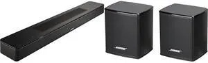 Bose Smart Soundbar with Dolby Atmos and Voice Control - Black Bose Surround Speakers 120-Watt Wireless Home Theater Speakers (Pair) - Black