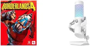 Borderlands 4 - PC [Steam Online Game Code] ASUS ROG Carnyx USB Gaming Microphone (25mm condenser capsule, 192kHz/24-bit, cardioid, high-pass filter, built-in pop filter, metal shock mount, one-touch mute, USB, Aura Sync RGB) - White