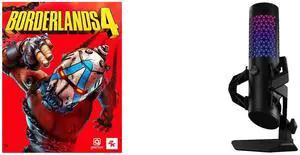 Borderlands 4 - PC [Steam Online Game Code] ASUS ROG Carnyx USB gaming microphone certified by professional streamer, studio-grade 25 mm condenser capsule, high-pass filter, build-in pop filter, premium metal shock mount, Aura RGB, Black
