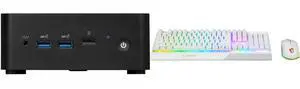 MSI Cubi NUC 13MQG 203BUS Mini Barebone PC, Intel Core i5-1345U vPro Entperise (Windows OS, RAM, HDD are not included)  Cubi13MQG203B MSI Vigor GK30 Gaming Keyboard & GM11 Gaming Mouse Combo - Mechanical Membrane Switches, 6-Zone RGB, Water
