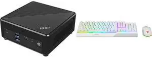 MSI Cubi N ADL Fanless Ultrasmall NUC MINI PC Barebone PC, Intel Celeron N100, WiFi AC9462, BT 5, Duel LAN, ThunderBOLT Type C, Black, Non-OS (ADL-055BUS) MSI Vigor GK30 Gaming Keyboard & GM11 Gaming Mouse Combo - Mechanical Membrane Switch