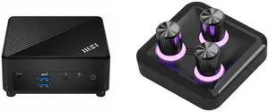 MSI Cubi 5 12M-086BUS Intel SoC Intel Core i3-1215U WIFI 6E 1xHDMI out(2.0b) 1x DP-out(1.4) 2xRJ45 4 USB 3.2 Barebone Systems - Mini-PC,Single Unit - Memory and Storage Sold Separately MasterHUB 3xKnob Module: Precision Control with Customi