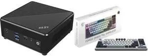 MSI Cubi N ADL Fanless Ultrasmall NUC MINI PC Barebone PC, Intel Celeron N100, WiFi AC9462, BT 5, Duel LAN, ThunderBOLT Type C, Black, Non-OS (ADL-055BUS) MSI Forge GK600 TKL Wireless Gaming Keyboard - Mechanical Linear Switches, Dye-Sublim