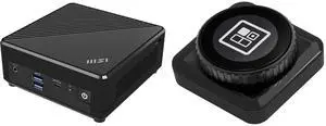 MSI Cubi N ADL Fanless Ultrasmall NUC MINI PC Barebone PC, Intel Celeron N100, WiFi AC9462, BT 5, Duel LAN, ThunderBOLT Type C, Black, Non-OS (ADL-055BUS) MasterHUB Encoder Dial w/ IPS Display Module - Scene Switching, Volume Control, Clock
