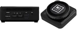 MSI Cubi N ADL Fanless Ultrasmall NUC MINI PC Barebone PC, Intel Pentium N200, WiFi AC9462, BT 5, Duel LAN,  ThunderBOLT Type C, Black, Non-OS (ADL-054BUS) MasterHUB Encoder Dial w/ IPS Display Module - Scene Switching, Volume Control, Cloc