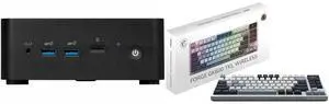 MSI Cubi NUC 13MQG 203BUS Mini Barebone PC, Intel Core i5-1345U vPro Entperise (Windows OS, RAM, HDD are not included)  Cubi13MQG203B MSI Forge GK600 TKL Wireless Gaming Keyboard - Mechanical Linear Switches, Dye-Sublimated PBT Keycaps, Ant