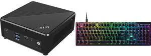 MSI Cubi N ADL Fanless Ultrasmall NUC MINI PC Barebone PC, Intel Celeron N100, WiFi AC9462, BT 5, Duel LAN, ThunderBOLT Type C, Black, Non-OS (ADL-055BUS) Razer DeathStalker V2 Gaming Keyboard: Low-Profile Keys - Linear Red Optical Switches