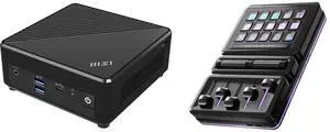 MSI Cubi N ADL Fanless Ultrasmall NUC MINI PC Barebone PC, Intel Celeron N100, WiFi AC9462, BT 5, Duel LAN, ThunderBOLT Type C, Black, Non-OS (ADL-055BUS) MasterHUB Creator Kit: Fully Modular Allows You to Customize with Base, 15xKeys IPS D
