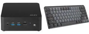 MSI Cubi NUC 13MQG 202BUS Mini Barebone PC, Intel Core i7-1365U vPro Enterprise, ( windows os, RAM, HDD are not included)   Cubi13MQG202B Logitech MX Mechanical Mini for Mac Wireless Illuminated Keyboard, Low-Profile Performance Switches, T