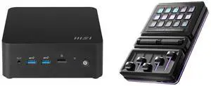 MSI Cubi NUC 13MQG 202BUS Mini Barebone PC, Intel Core i7-1365U vPro Enterprise, ( windows os, RAM, HDD are not included)   Cubi13MQG202B MasterHUB Creator Kit: Fully Modular Allows You to Customize with Base, 15xKeys IPS Display, 2xRoller,