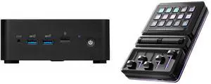 MSI Cubi NUC 13MQG 203BUS Mini Barebone PC, Intel Core i5-1345U vPro Entperise (Windows OS, RAM, HDD are not included)  Cubi13MQG203B MasterHUB Creator Kit: Fully Modular Allows You to Customize with Base, 15xKeys IPS Display, 2xRoller, and