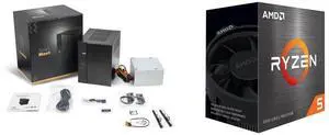 ASRock DESKMEET X300  Mini PC Barebone System AMD X300 DisplayPort, HDMI & D-Sub Supports a discrete Dual slot Graphics card up to 20CM(card not included) 8 Liter compact size AMD Ryzen 5 5500 - Ryzen 5 5000 Series Cezanne (Zen 3) 6-Core 3.
