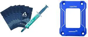 Arctic MX-6 ULTIMATE Performance Thermal Paste with 6x MX Cleaner and AAAwave LGA1700 CPU Contact Frame, Anti-Bending Fixing Bracket for Intel 12th/13th/14th Gen, Even Pressure CPU Guard, Aluminum Alloy Blue Contact Frame with Screwdriver - Blue