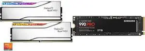 Memory SSD Combo -  G.SKILL F5-6000J2836G32GX2-TR5NS Bundle with  SAMSUNG MZ-V9P2T0B/AM