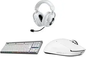 Logitech G PRO X2 LIGHTSPEED Wireless Gaming Headset, Detachable Boom Mic, 50mm Graphene Drivers, DTS:X Headphone 2.0—7.1 Surround, Bluetooth/USB/3.5mm Aux, for PC, PS5, PS4, Nintendo Switch - White Logitech G515 LIGHTSPEED TKL Low Profile