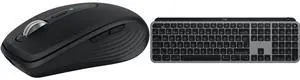 Logitech MX Anywhere 3S Compact Wireless Mouse, Fast Scrolling, 8K DPI Any-Surface Tracking, Quiet Clicks, Programmable Buttons, USB C, Bluetooth, Windows PC, Linux, Chrome, Mac, Black Logitech MX Keys S for Mac, Wireless Keyboard, Fluid, P