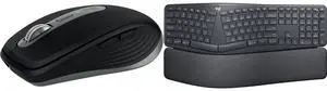 Logitech MX Anywhere 3S for Mac, Compact Wireless Bluetooth Mouse, 8K DPI Any-Surface Tracking, Quiet Clicks, USB C, Wireless Mouse for MacBook Pro, MacBook Air, iMac, iPad - Space Grey Logitech ERGO K860 Wireless Ergonomic Keyboard - Split