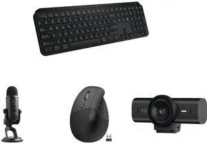 Logitech MX Keys S Wireless Keyboard, Low Profile, Fluid Precise Quiet Typing, Programmable Keys, Backlighting, Bluetooth, USB C Rechargeable, for Windows PC, Linux, Chrome, Mac (Black) Blue Yeti USB Microphone for PC, Mac, Gaming, Recordin