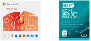 Microsoft 365 Personal | 12-Month Subscription, 1 person | Word, Excel, PowerPoint | 1TB OneDrive cloud storage | PC/Mac Instant Download ESET Home Security Essential 2025 - 3 Devices/ 1 Year Download