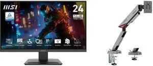 MSI PRO MP243L E14 Gaming Monitor 24" IPS 1920 x 1080 (FHD), 144Hz, Adaptive-Synch, HDR Ready, HDMI, VGA Port,VESA Mountable, Tilt, 4-side slim bezel ,1ms, Black MSI MPG MT161R - Premium RGB Single Monitor Stand Arm, Supports 17-45" Screen MSI PRO MP243L E14 Gaming Monitor 24" IPS 1920 x 1080 (FHD), 144Hz, Adaptive-Synch, HDR Ready, HDMI, VGA Port,VESA Mountable, Tilt, 4-side slim bezel ,1ms, Black MSI MPG MT161R - Premium RGB Single Monitor Stand Arm, Supports 17-45" Screen