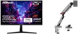 ASRock Phantom Gaming Monitor 24.5" 180 Hz IPS FHD FreeSync (AMD Adaptive Sync) 94% DCI-P3 / 126% sRGB PG25FFT MSI MPG MT161R - Premium RGB Single Monitor Stand Arm, Supports 17-45" Screens and 35.2 lbs, VESA Compatible, Adjustable Spring ASRock Phantom Gaming Monitor 24.5" 180 Hz IPS FHD FreeSync (AMD Adaptive Sync) 94% DCI-P3 / 126% sRGB PG25FFT MSI MPG MT161R - Premium RGB Single Monitor Stand Arm, Supports 17-45" Screens and 35.2 lbs, VESA Compatible, Adjustable Spring