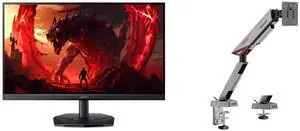 Acer Nitro KG241Y P3bip 23.8" Gaming Full HD (1920 x 1080) Gaming Monitor with AMD FreeSync Technology, 180Hz Refresh Rate, Up to 0.5ms, HDR10, VESA mounting compliant (100 x 100mm) MSI MPG MT161R - Premium RGB Single Monitor Stand Arm,  Su