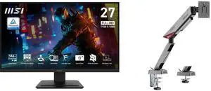 MSI PRO MP273L E14 27-inch IPS 1920 x 1080 (FHD) Gaming Office Monitor, 144Hz, Adaptive-Synch, HDR Ready, HDMI, VGA Port,VESA Mountable, Tilt, 4-side slim bezel ,1ms, Black MSI MPG MT161R - Premium RGB Single Monitor Stand Arm, Supports 17 MSI PRO MP273L E14 27-inch IPS 1920 x 1080 (FHD) Gaming Office Monitor, 144Hz, Adaptive-Synch, HDR Ready, HDMI, VGA Port,VESA Mountable, Tilt, 4-side slim bezel ,1ms, Black MSI MPG MT161R - Premium RGB Single Monitor Stand Arm, Supports 17