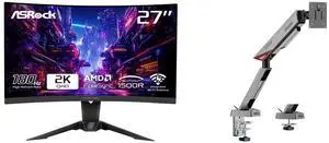 ASRock Phantom Gaming 27" 180Hz 1ms VA QHD Gaming Monitor FreeSync (AMD Adaptive Sync) 2560 x 1440 (PG27QRT2A) MSI MPG MT161R - Premium RGB Single Monitor Stand Arm, Supports 17-45" Screens and 35.2 lbs, VESA Compatible, Adjustable Spring ASRock Phantom Gaming 27" 180Hz 1ms VA QHD Gaming Monitor FreeSync (AMD Adaptive Sync) 2560 x 1440 (PG27QRT2A) MSI MPG MT161R - Premium RGB Single Monitor Stand Arm, Supports 17-45" Screens and 35.2 lbs, VESA Compatible, Adjustable Spring