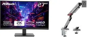 ASRock Phantom Gaming Monitor 27" 180 Hz VA QHD FreeSync (AMD Adaptive Sync) 95% DCI-P3 / 132% sRGB PG27QRT1B MSI MPG MT161R - Premium RGB Single Monitor Stand Arm, Supports 17-45" Screens and 35.2 lbs, VESA Compatible, Adjustable Spring A ASRock Phantom Gaming Monitor 27" 180 Hz VA QHD FreeSync (AMD Adaptive Sync) 95% DCI-P3 / 132% sRGB PG27QRT1B MSI MPG MT161R - Premium RGB Single Monitor Stand Arm, Supports 17-45" Screens and 35.2 lbs, VESA Compatible, Adjustable Spring A