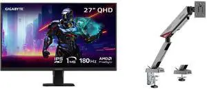 GIGABYTE - GS27QA SA - 27" IPS Gaming Monitor - QHD 2560x1440 - 180Hz - 1ms MPRT - AMD FreeSync - HDMI, DP - Black MSI MPG MT161R - Premium RGB Single Monitor Stand Arm, Supports 17-45" Screens and 35.2 lbs, VESA Compatible, Adjustable Spr GIGABYTE - GS27QA SA - 27" IPS Gaming Monitor - QHD 2560x1440 - 180Hz - 1ms MPRT - AMD FreeSync - HDMI, DP - Black MSI MPG MT161R - Premium RGB Single Monitor Stand Arm, Supports 17-45" Screens and 35.2 lbs, VESA Compatible, Adjustable Spr