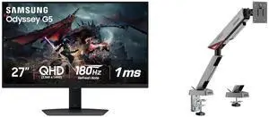 SAMSUNG 27" 180 Hz Fast IPS QHD(2560 x 1440) Gaming Monitor Nvidia G-Sync Compatible sRGB 99% Odyssey G50D LS27DG500ENXZA MSI MPG MT161R - Premium RGB Single Monitor Stand Arm, Supports 17-45" Screens and 35.2 lbs, VESA Compatible, Adjusta SAMSUNG 27" 180 Hz Fast IPS QHD(2560 x 1440) Gaming Monitor Nvidia G-Sync Compatible sRGB 99% Odyssey G50D LS27DG500ENXZA MSI MPG MT161R - Premium RGB Single Monitor Stand Arm, Supports 17-45" Screens and 35.2 lbs, VESA Compatible, Adjusta