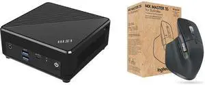 MSI Cubi N ADL Fanless Ultrasmall NUC MINI PC Barebone PC, Intel Celeron N100, WiFi AC9462, BT 5, Duel LAN, ThunderBOLT Type C, Black, Non-OS (ADL-055BUS) Logitech MX Master 3S for Business, Wireless Mouse with Quiet Clicks, 8K DPI, Secured
