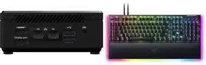 MSI Cubi N ADL Fanless Ultrasmall NUC MINI PC Barebone PC, Intel Pentium N200, WiFi AC9462, BT 5, Duel LAN,  ThunderBOLT Type C, Black, Non-OS (ADL-054BUS) Razer BlackWidow V4 Pro Wired Mechanical Gaming Keyboard - Yellow Switches (Linear &