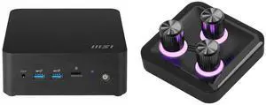 MSI Cubi NUC 13MQG 202BUS Mini Barebone PC, Intel Core i7-1365U vPro Enterprise, ( windows os, RAM, HDD are not included)   Cubi13MQG202B MasterHUB 3xKnob Module: Precision Control with Customizable Knobs and RGB LEDs for Effortless Fine-Tu