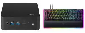 MSI Cubi NUC 13MQG 202BUS Mini Barebone PC, Intel Core i7-1365U vPro Enterprise, ( windows os, RAM, HDD are not included)   Cubi13MQG202B Razer BlackWidow V4 Pro Wired Mechanical Gaming Keyboard - Yellow Switches (Linear & Silent), Doublesh