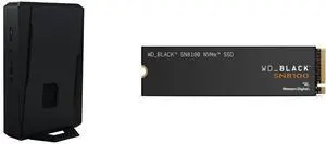 ASUS NUC 15 Performance Barebone Kit Mini PC with Intel Core Ultra 7 (Series 2), NVIDIA GeForce RTX 5060 Mobile GPU, Dual channel DDR5 RAM, Dual Storage Design, Thunderbolt 4 WD_BLACK 1TB SN8100 NVMe SSD Internal Solid State Drive - Gen 5 P