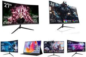 Rehisk 27'' 2K QHD Gaming Monitor - 2560p, 165Hz Refresh Rate, 1ms Response Time, AdaptiveSync, Dual HDMI & DP1.2, Ultra-Slim Bezel and Rehisk 24" 180Hz Curved Gaming Monitor FHD 1080P 1ms Response FreeSync Ultra-Thin VESA Ready for PS5 Xbox PC #New egg and REHISK 24 Curved Gaming Monitor  100Hz, 1ms, FHD, FreeSync, Eye-Care, Ultra-Slim, HDMI & DP, Built-in Speakers, VESA Mount and ReHisk 15.6 inch Portable Monitor IPS FHD 1080P HDR gaming monitors for laptop with HDMI USB-C Computer Second External Monitor Eye Care dual speakers for PC Phone PS4 Xbox black and ReHisk 24 inch IPS FHD 1080P 100Hz Gaming Monitor VESA 75*75mm 1ms Response Time FreeSync & G-sync Compatible 24 inch monitor with HDMI2.0 DisplayPort 1.2 computer monitor Low-Blue Light and Rehisk 27'' Curved 2K Gaming Monitor 165Hz 2560*1440 1ms Response Time AdaptiveSync with Dual HDMI & DP1.2 Ultra-Slim Bezel