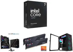 CPU Motherboard Memory Computer Case Combo -  Intel Core Ultra 7 265K Bundle with  ASRock Z890 Taichi  and G.SKILL F5-6000J3636F16GX2-FX5 and Montech X3 Mesh (B)