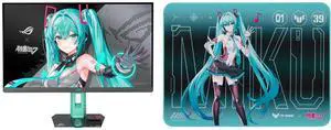 ASUS ROG Strix XG27ACMEG-G Hatsune Miku Edition Monitor – 27-inch 2560x1440, 260Hz OC (Above 144Hz), 0.3ms (min.), Fast IPS, Extreme Low Motion Blur Sync ASUS TUF Gaming P1 Hatsune Miku Edition 360x260mm Gaming Mouse Pad ASUS ROG Strix XG27ACMEG-G Hatsune Miku Edition Monitor – 27-inch 2560x1440, 260Hz OC (Above 144Hz), 0.3ms (min.), Fast IPS, Extreme Low Motion Blur Sync ASUS TUF Gaming P1 Hatsune Miku Edition 360x260mm Gaming Mouse Pad