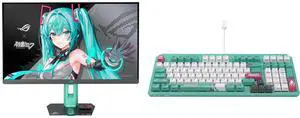 ASUS ROG Strix XG27ACMEG-G Hatsune Miku Edition Monitor – 27-inch 2560x1440, 260Hz OC (Above 144Hz), 0.3ms (min.), Fast IPS, Extreme Low Motion Blur Sync ASUS TUF Gaming K3 Gen II Hatsune Miku Edition Optical-Mechanical RGB Keyboard with IP ASUS ROG Strix XG27ACMEG-G Hatsune Miku Edition Monitor – 27-inch 2560x1440, 260Hz OC (Above 144Hz), 0.3ms (min.), Fast IPS, Extreme Low Motion Blur Sync ASUS TUF Gaming K3 Gen II Hatsune Miku Edition Optical-Mechanical RGB Keyboard with IP