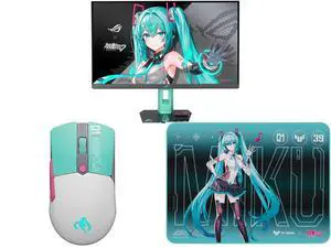 ASUS ROG Strix XG27ACMEG-G Hatsune Miku Edition Monitor – 27-inch 2560x1440, 260Hz OC (Above 144Hz), 0.3ms (min.), Fast IPS, Extreme Low Motion Blur Sync ASUS TUF Gaming Mini Wireless Mouse Hatsune Miku Edition ASUS TUF Gaming P1 Hatsune Mi ASUS ROG Strix XG27ACMEG-G Hatsune Miku Edition Monitor – 27-inch 2560x1440, 260Hz OC (Above 144Hz), 0.3ms (min.), Fast IPS, Extreme Low Motion Blur Sync ASUS TUF Gaming Mini Wireless Mouse Hatsune Miku Edition ASUS TUF Gaming P1 Hatsune Mi
