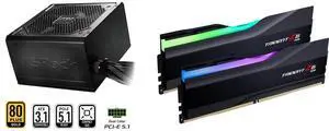ASRock PRO Series PRO-750G 750 W Power Supply G.SKILL Trident Z5 RGB Series 64GB (2 x 32GB) 288-Pin PC RAM DDR5 6000 (PC5 48000) Desktop Memory Model F5-6000J3636F32GX2-TZ5RK