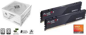 ASRock SL-1200GW Gold 1200W Full Modular Power Supply G.SKILL Flare X5 32GB (2 x 16GB) 288-Pin PC RAM DDR5 6000 (PC5 48000) Desktop Memory Model F5-6000J3038F16GX2-FX5