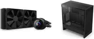 CPU Cooler Computer Case Combo -  NZXT RL-KN240-B1 Bundle with  NZXT CC-H52FB-01