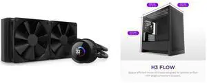 CPU Cooler Computer Case Combo -  NZXT RL-KN240-B1 Bundle with  NZXT CC-H31FB-01
