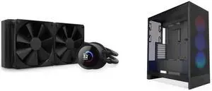 CPU Cooler Computer Case Combo -  NZXT RL-KN240-B1 Bundle with  NZXT CM-H72FB-R1