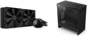 CPU Cooler Computer Case Combo -  NZXT RL-KN280-B1 Bundle with  NZXT CC-H52FB-01