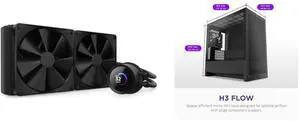 CPU Cooler Computer Case Combo -  NZXT RL-KN280-B1 Bundle with  NZXT CC-H31FB-01