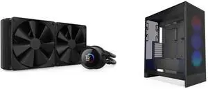 CPU Cooler Computer Case Combo -  NZXT RL-KN280-B1 Bundle with  NZXT CM-H72FB-R1