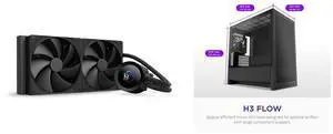 CPU Cooler Computer Case Combo -  NZXT RL-KN280-B2 Bundle with  NZXT CC-H31FB-01
